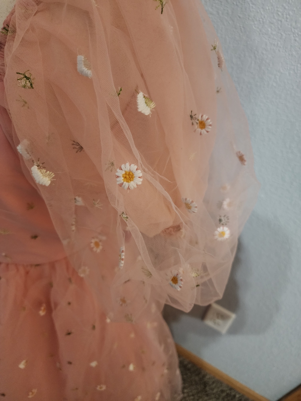 JessaKae Blush Pink Tulle Dress with Daisy Embroidery - Picture 8 of 9